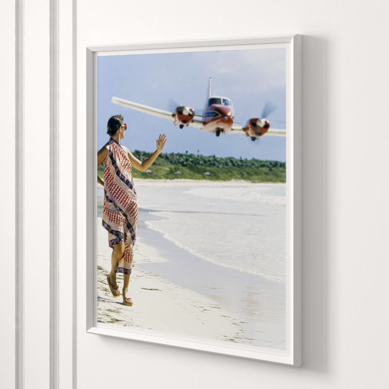Model Walking On Beach Print by Pakchanian Kourken
