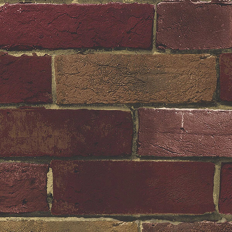 Papier peint photo brique Jeneka 32,7 pi x 20,5 po, Rouge / beige