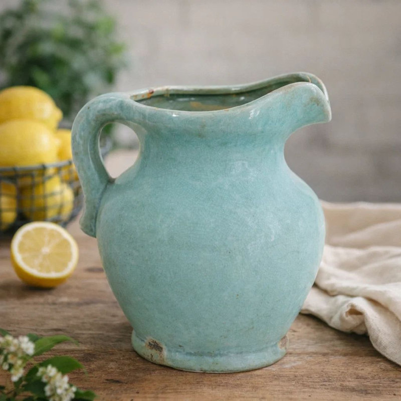 Vase en céramique glacé bleu Tery