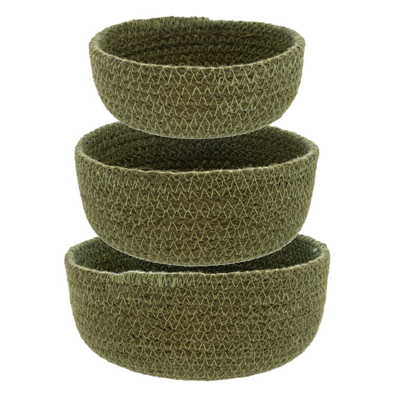 Mini bols tissés naturels, Vert