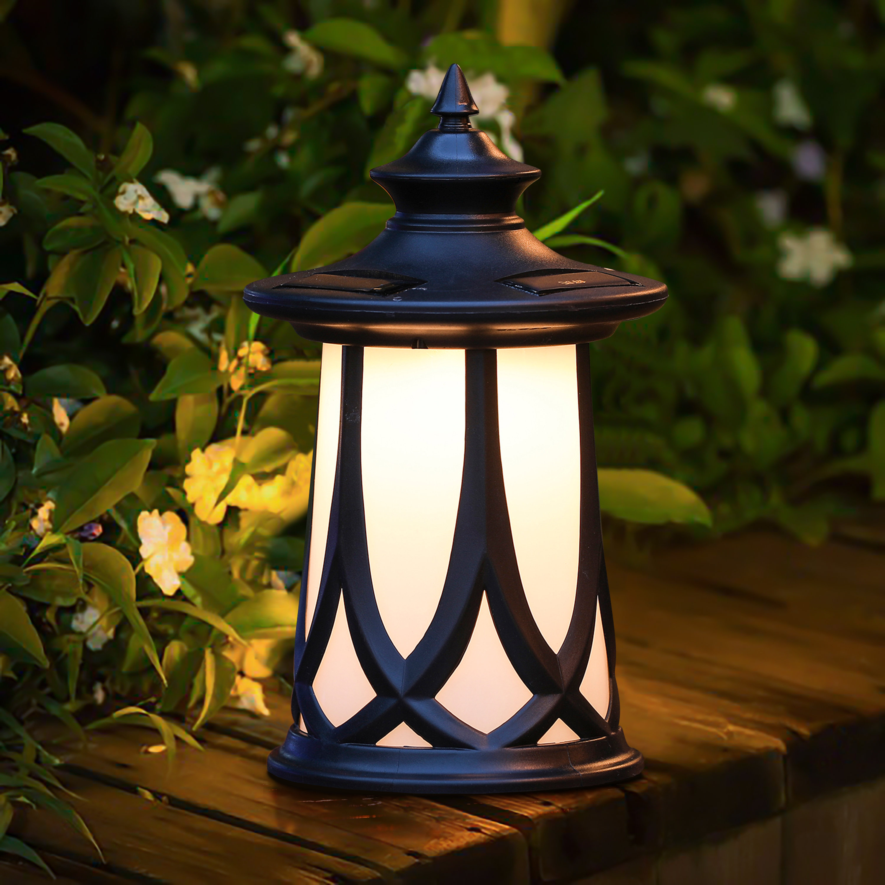 Timmy 8.1'' Solar Powered Integrated LED Outdoor Lantern