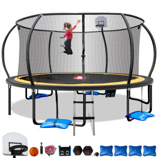 Trampoline multijoueur de 15 pieds avec poteau courbé Sportspower Trujump Pro