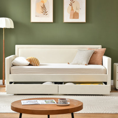 Upholstered Daybed With Storage Drawers