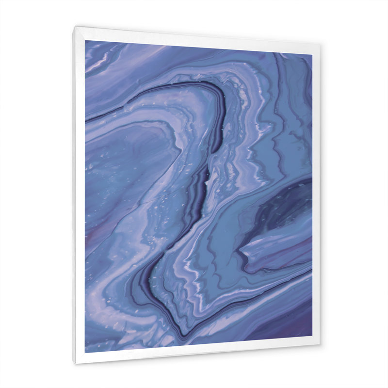 Marbre mauve luxueux, art mural moderne sur toile, H 36 po x l 24 po x P 1 po, Cadre flottant blanc