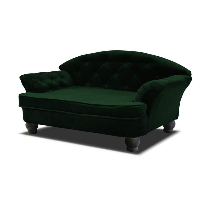 Debose Orthopedic Polyester Pet Bed, Dark Green