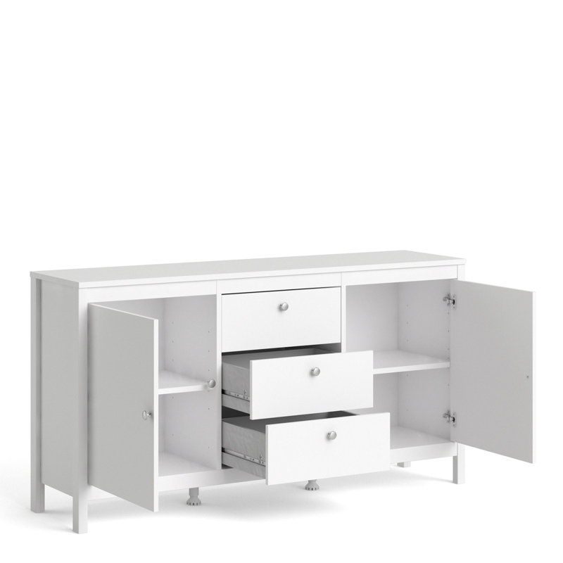 Cynsere 151.2 Cm Wide 3 Drawer Sideboard, White