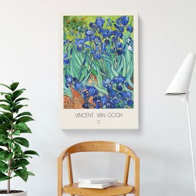 Irises With Border by Vincent Van Gogh - Wrapped Canvas Painting