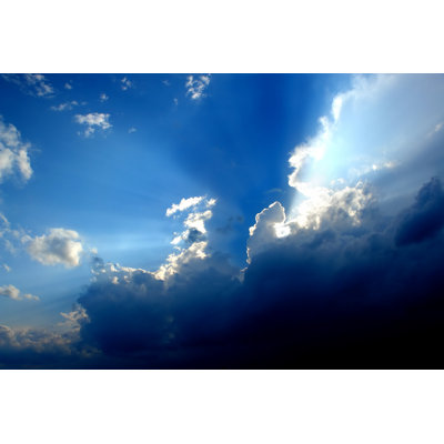 Cloud Sky Sunbeams by Amygdala_imagery - Wrapped Canvas Print