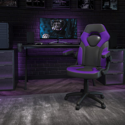 Ariquer High-Back Racing Style Gaming Chair with Headrest and Flip-Up Arms