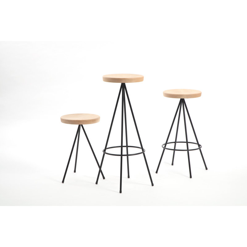 Anakie Counter Stool with Metal Frame, Black