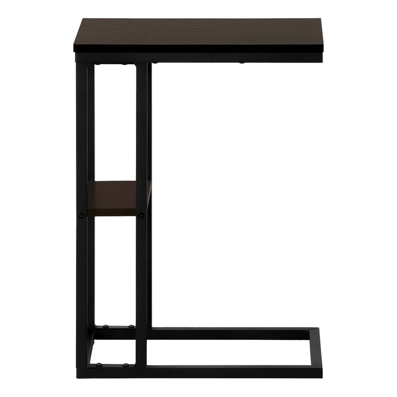 Shem End Table, Dark Brown Top/Black Base, 25.25" H x 10.25" W x 18.25" D