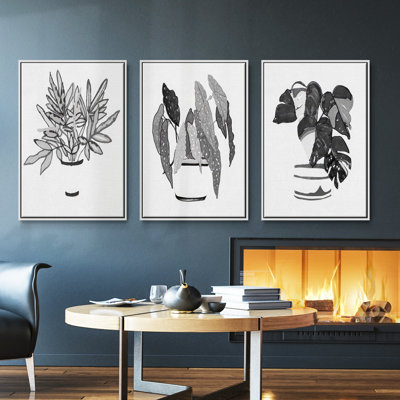 " Indigo Leaf Study I " 3 - Pieces