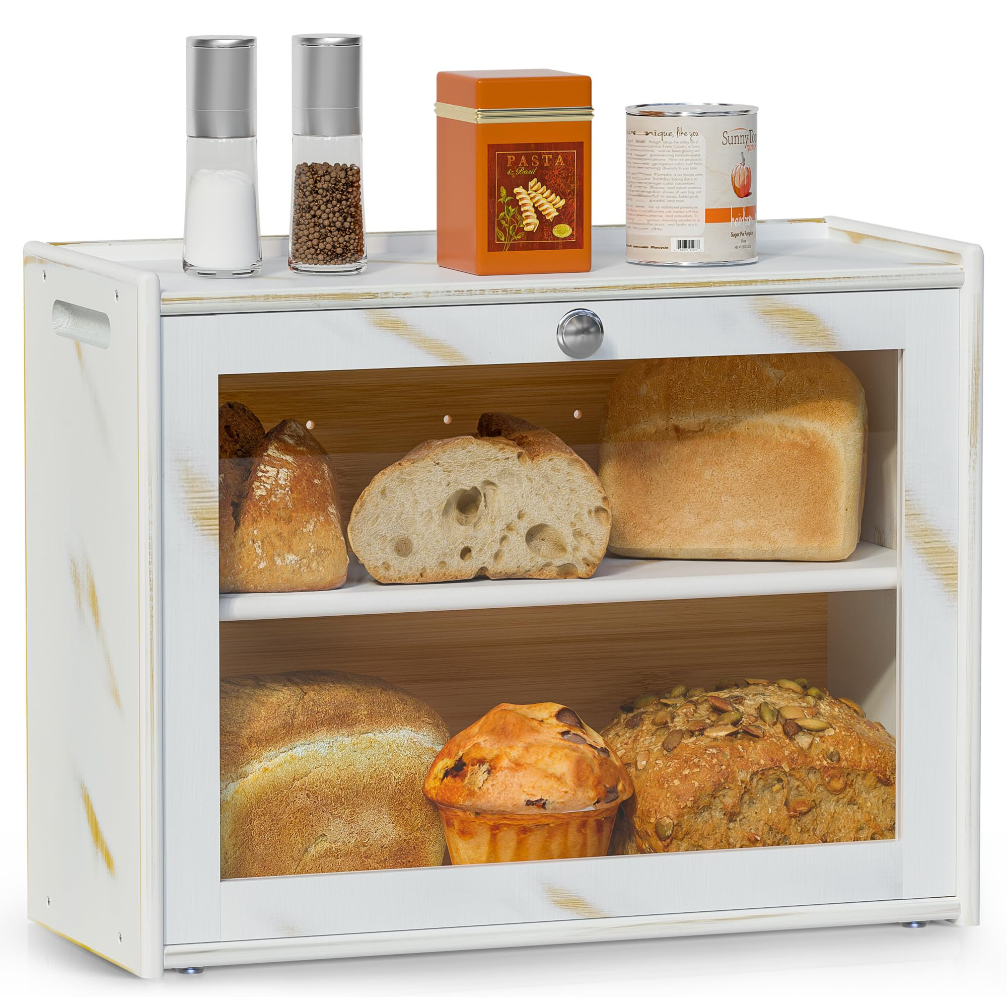 YOSOO Boîte à Pain Pour Comptoir De Cuisine Boîte à Pain De Grande Capacité Pour économiser De L