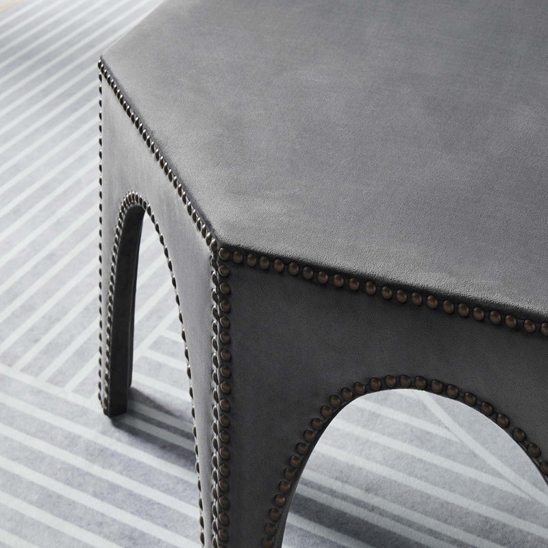 Modway Victory Performance Velvet Ottoman, Gray Velvet