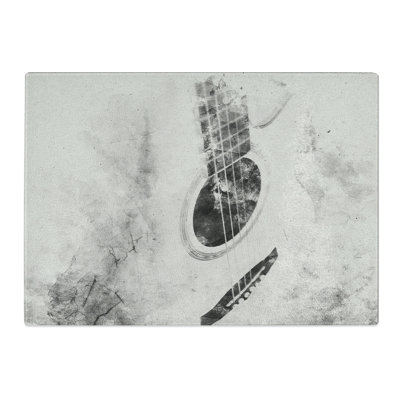 Tempered Glass Cracked Acoustic Guitar Chopping Board