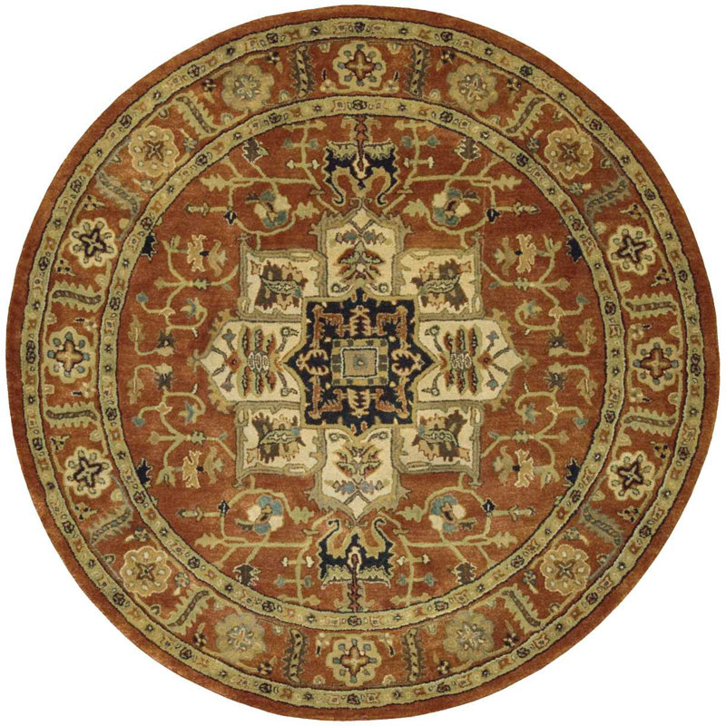 Bassham Wool Oriental Indoor Rug, Round 8'