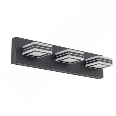 Matte Black Vanity Light Fixtures 3 Lights Up and Down LED Modern Bathroom Vanity Lights Over Mirror Acrylic Black Bath Wall Lighting