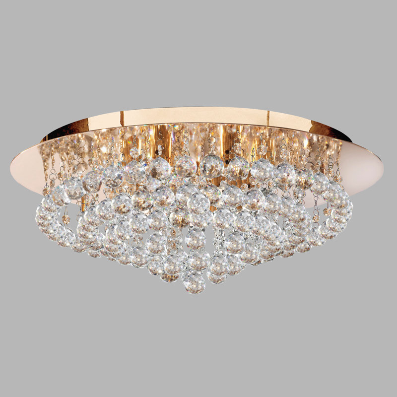 Kessler Glass Flush Mount, Gold