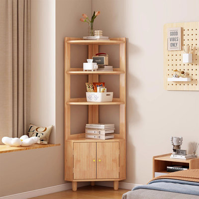 Armoire de coin en bois manufacturé Burlywood