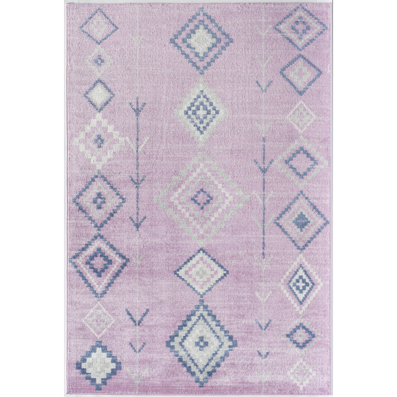 Bodrum Tribal Native Pink Area Rug, Rectangle 2' x 4'