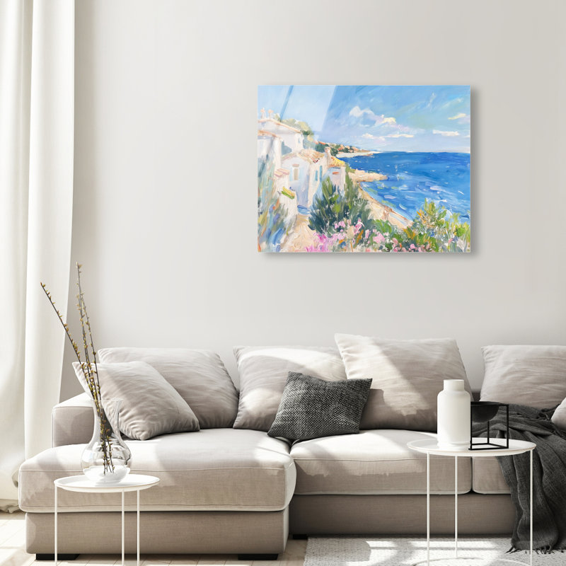Henri Matisse Interpreted Town III High-Gloss Frameless Acrylic Glass Wall Art Nautical & Beach Print by Oliver Gal, Ready to Hang, 20 x 16