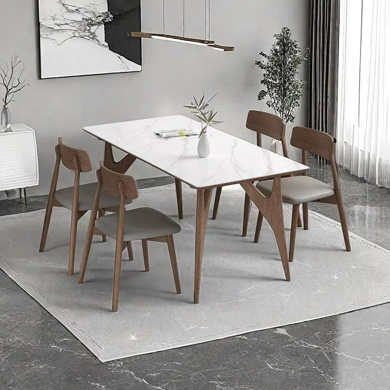 Ensemble de table de salle à manger et chaises Modern Rock, H 29,52 po x L 78,74 po x l 35,43 po