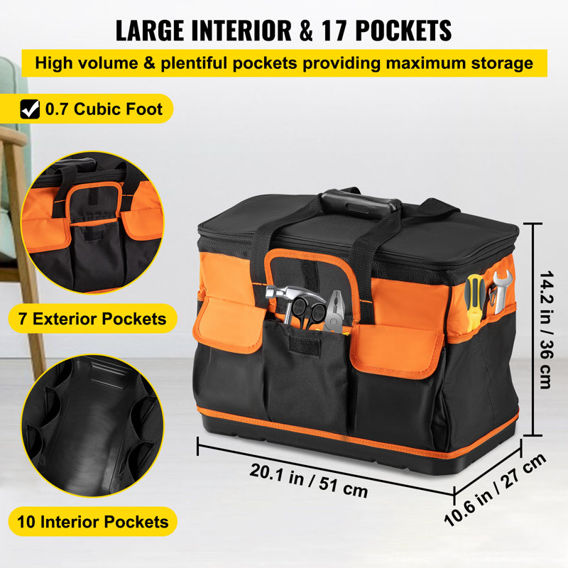 WFX Utility™ Tool Bag with Wheels Rolling Tote 20in Wheeled Storage Case & 2 Wheels