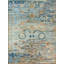 Tapis bleu à motif abstrait et motif traditionnel rétro de la collection Barcelona-141658312