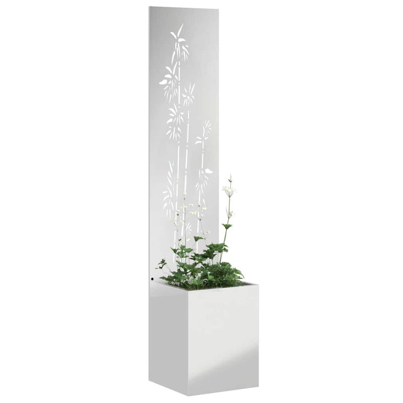 Planter Box, 140cm H x 32cm W x 32cm D, Silver