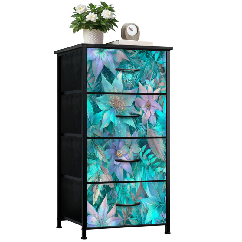 Commode de rangement verticale 4 tiroirs Serre botanique
