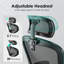 Chaise de bureau ergonomique avec appui-tête, support lombaire réglable et accoudoirs rabattables pour un bureau confortable et une utilisation confortable-1309799045-1309799046