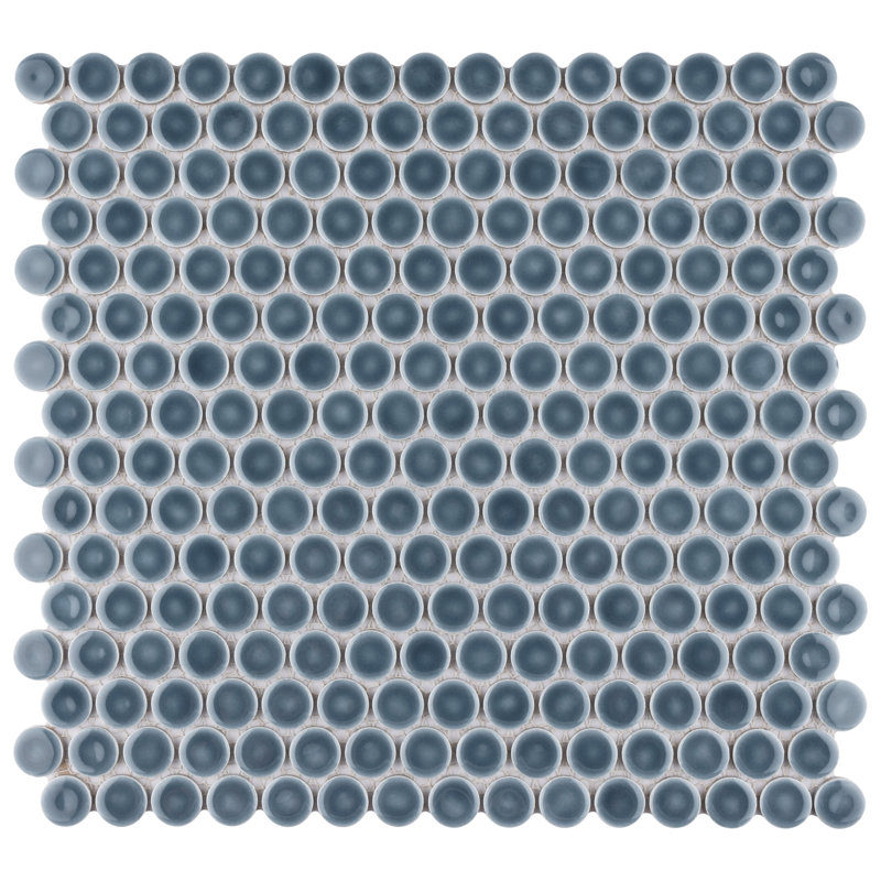 Hudson Penny Round .80" x .80" Porcelain Penny Round Mosaic Wall & Floor Tile, Storm Gray