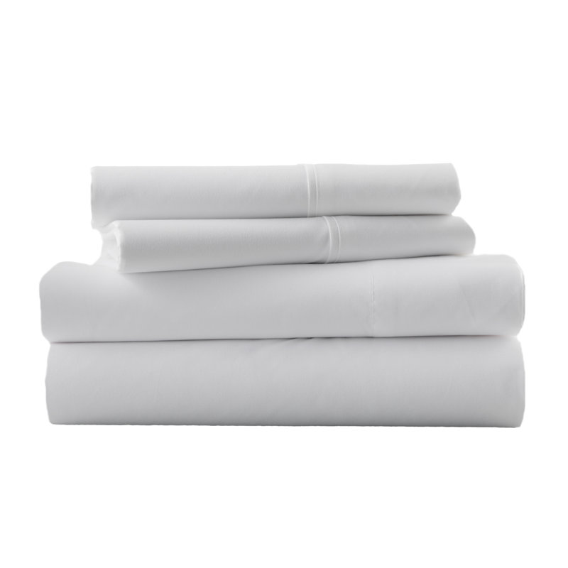 Wayfair Basics® 1800 Series Soft Microfiber Sheet Set, White, King Sheet Set with 4 Pillowcases