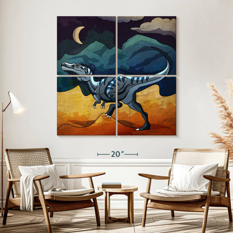 Ashelle Dinosaur In The Night, 57" H x 57" W