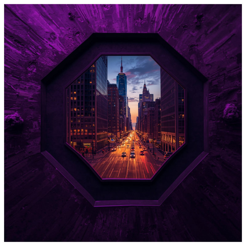 Housse de couette mauve City Skyline, Lit simple