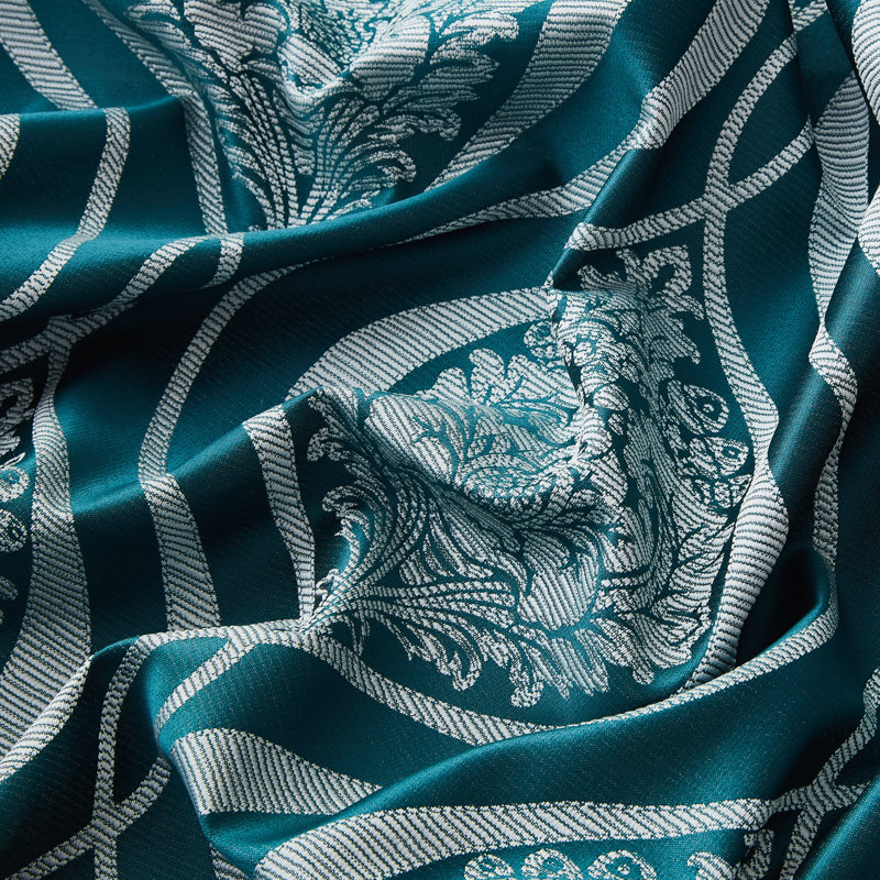 Guildford Curtain Pair, 52" W x 96" L, Teal Blue