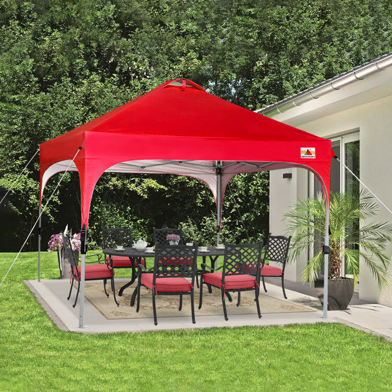 Compact 10 Ft. W x 10 Ft. D Steel Pop-up Canopy The Pop Up Canopies, Red