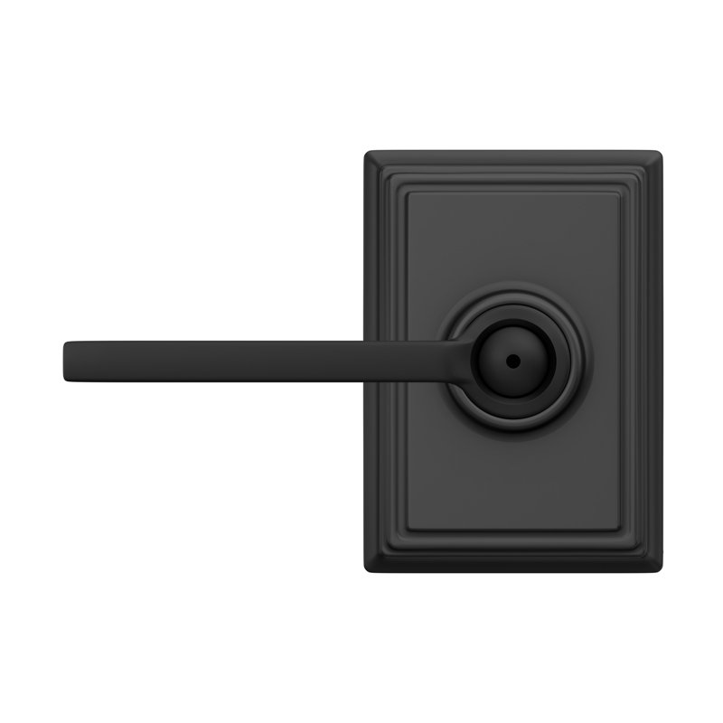 Latitude Lever with Addison Trim Bed and Bath Lock, Matte Black