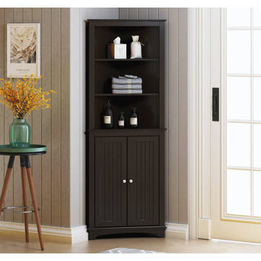 Bathroom Storage Corner Floor Standing Cabinet with Doors and