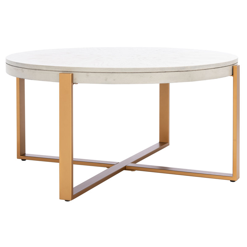 Metoyer Single Coffee Table, White/Gold