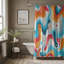 Rideau de douche 1 pièce Funk Wave Vibes-611592702