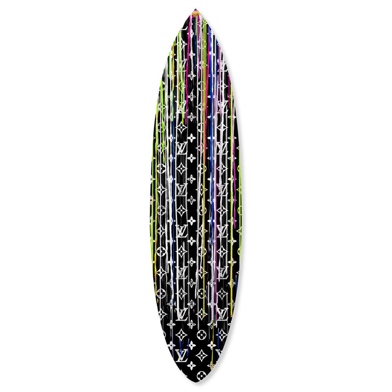 Pop Art Drip Night Decorative Acrylic Surfboard by Oliver Gal