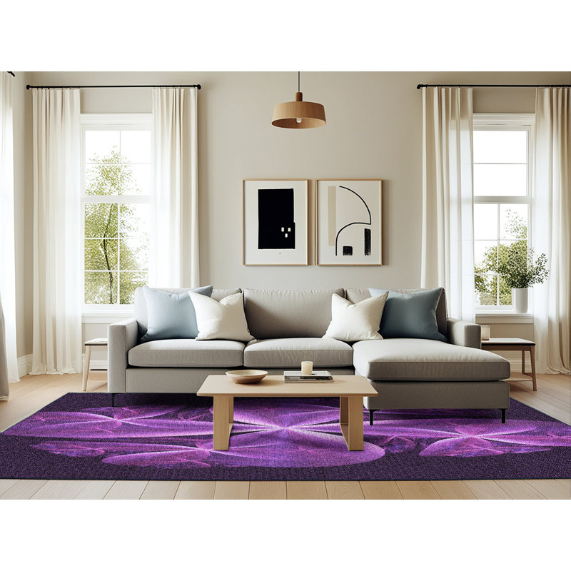Floral Indoor Rug, Rectangle 6' x 9'