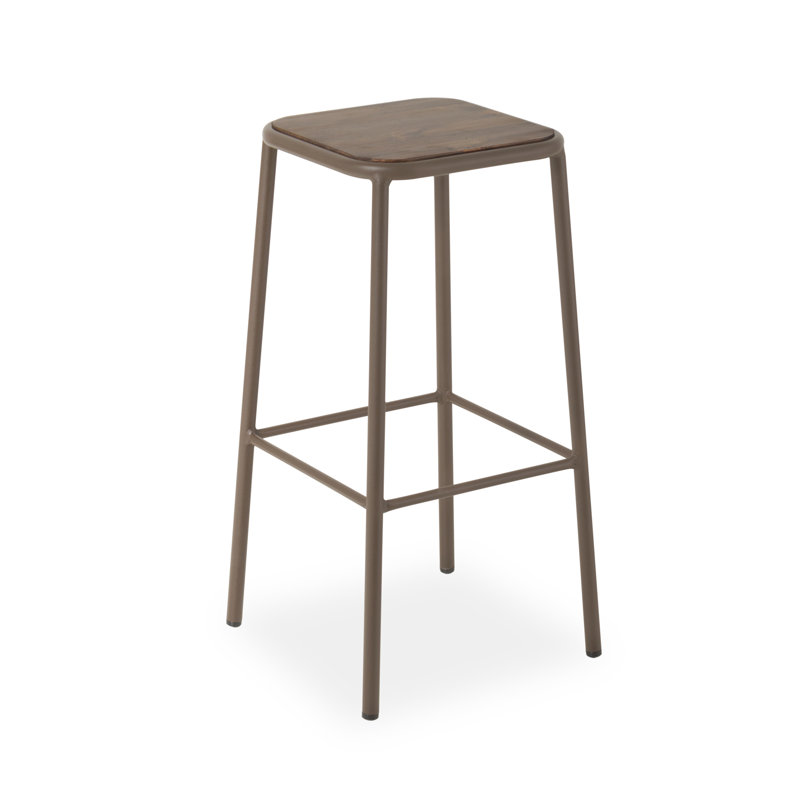 Wordsworth Steel Outdoor Stool, Chocolate