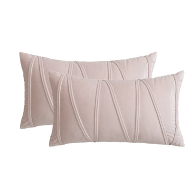 Throw Velvet Cross Lines Rectangular Cushion Cover