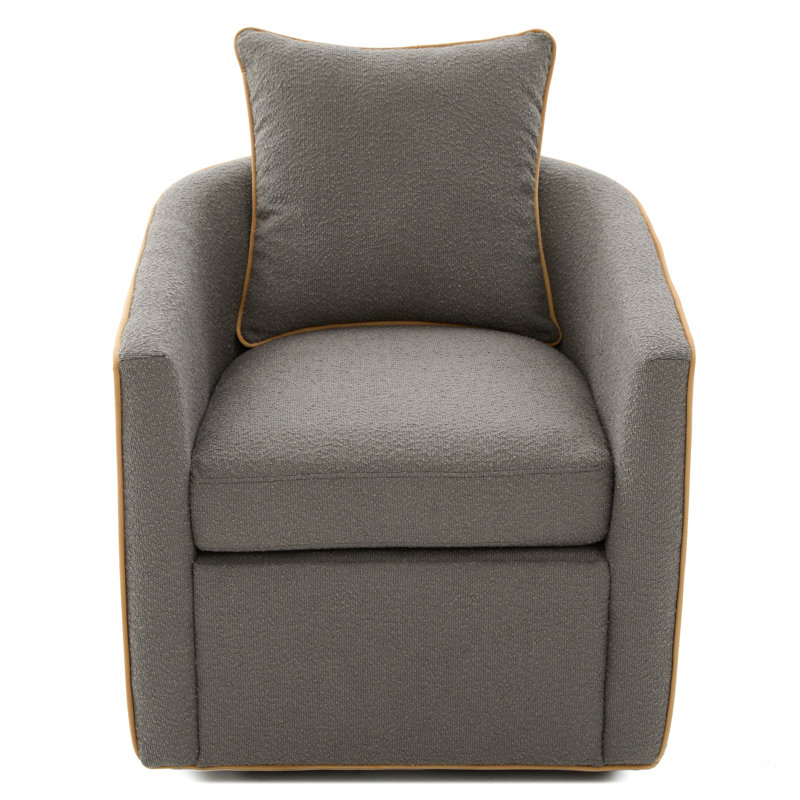 Fauteuil pivotant rembourré Fauteuil club Fauteuil club pour salon, coin lecture et petits espaces, Gris clair