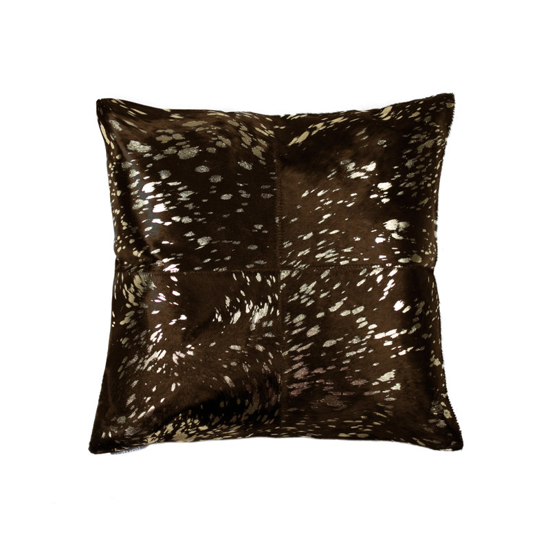  Coussin décoratif à imprimé animal, Or / chocolat, 20 po x 20 po