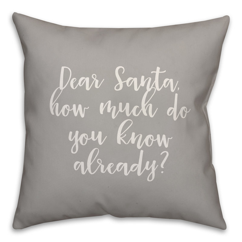 Cher oreiller du Père Noël, Gris, Housse de coussin