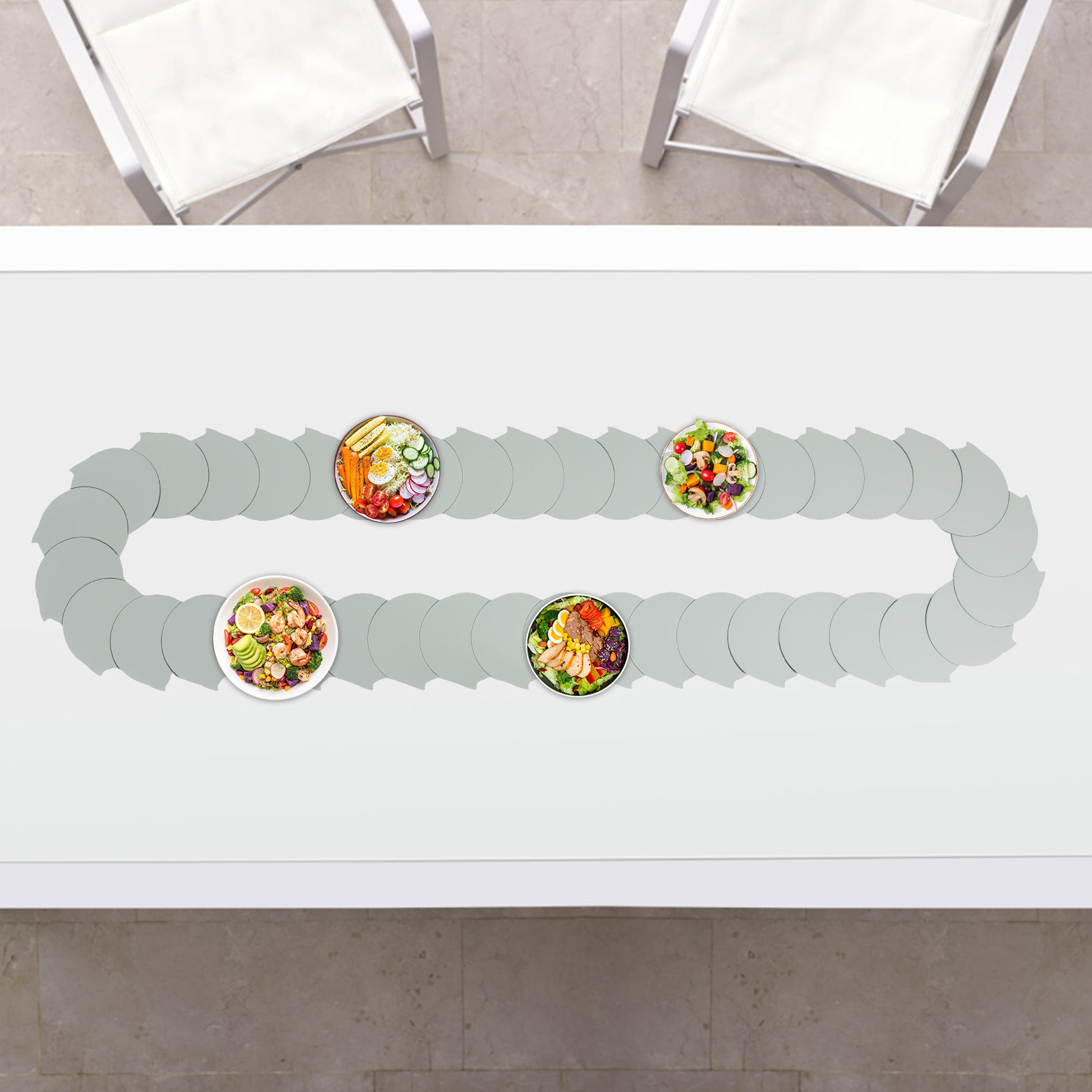 JOYDING Manual Swivel Adjustable Dining Table Food Serving Train