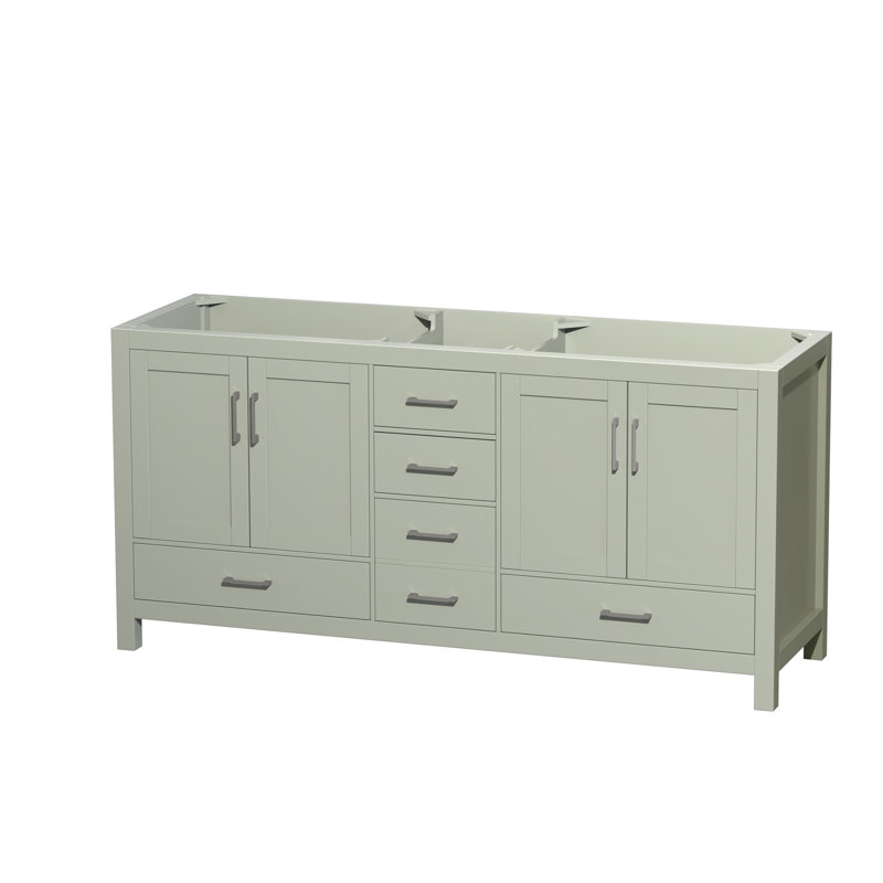 Sheffield 71" Double Bathroom Vanity Base Only, Light Green